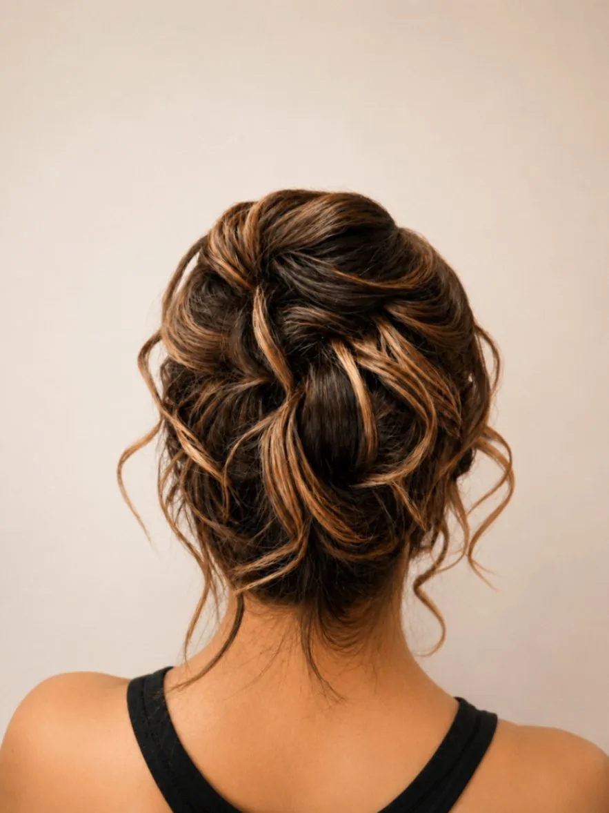 Hair updo — back view
