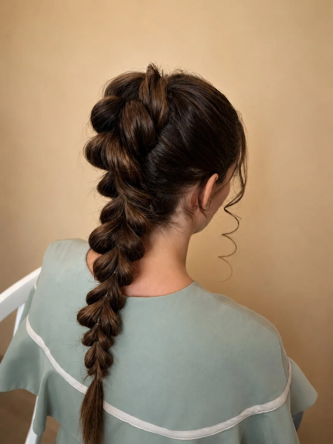 Hair styling — bubble braid back view
