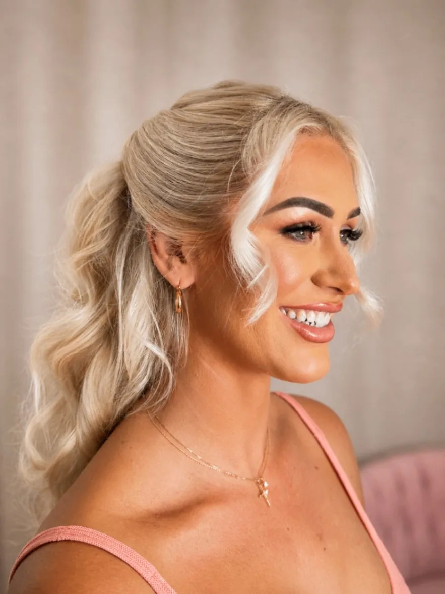 Hair styling — half up ponytail